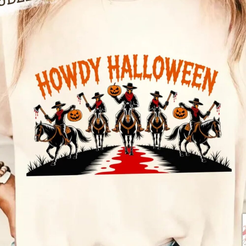 Howdy Halloween, Cowgirl Riding, Funny Halloween, Funny Cowgirl Shirt